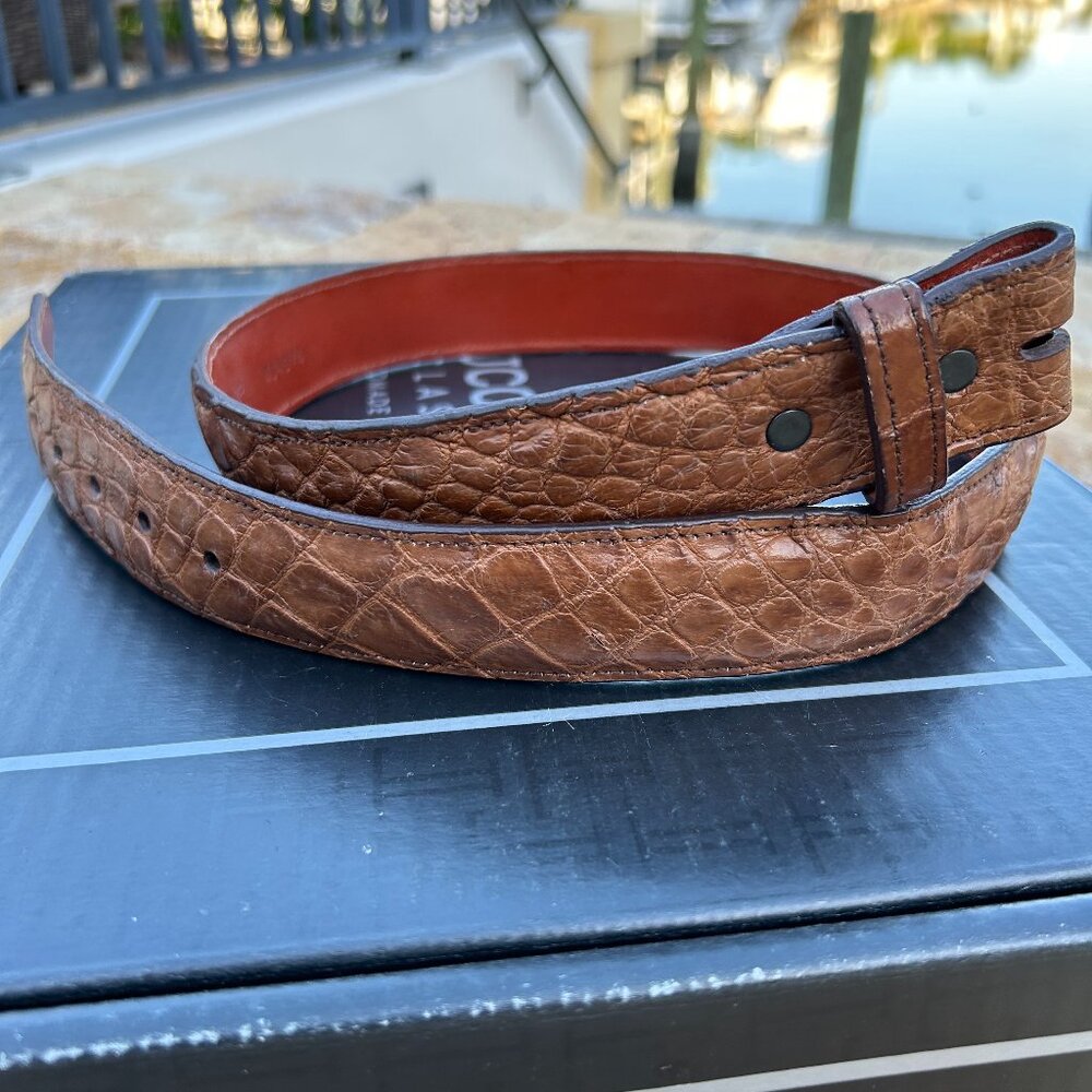 New Lucchese Alligator Belt Men's Size 36, 1.5 inch wide